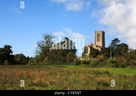 Ein Blick von der Pfarrei Allerheiligen-Kirche aus dem Nordosten an Swanton Morley, Norfolk, England, Vereinigtes Königreich. Stockfoto