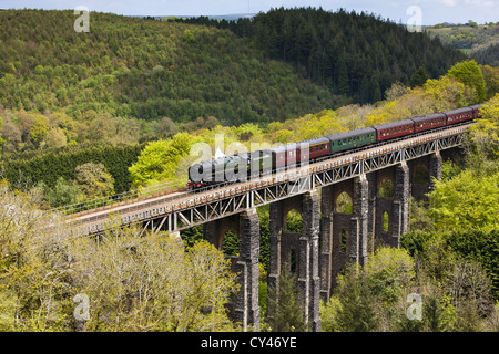 Die Cornishman dämpfen über St Pinnock Stockfoto