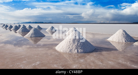 Salz-Kegel, Salar de Uyuni, Potosi, Bolivien Stockfoto