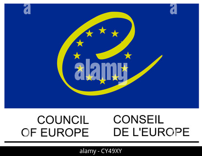 Logo der Europarat mit Sitz in Straßburg. Stockfoto