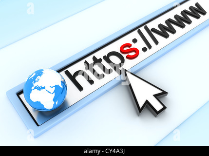 Computer-Adresse-Linie (durchgeführt in 3d) Stockfoto