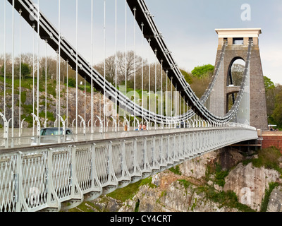 Clifton Suspension Bridge über den Fluss Avon Gorge in Bristol England UK von Isambard Kingdom Brunel entworfenen und 1864 eröffnet Stockfoto