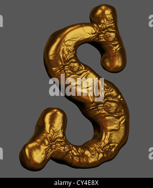 Brief Gold R, 3D Schriften, 3D Buchstaben, 3D Schrift, 3D Schilder