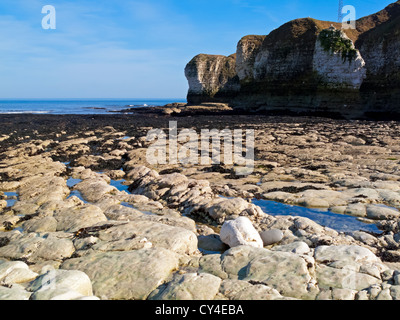 Die Strand und Kreide Klippen bei Flamborough Head an der North Yorkshire Küste England UK ein Special Area of Conservation Stockfoto