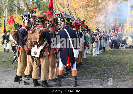 Reenactment der Schlacht von Leipzig oder Schlacht der Nationen, am 16. bis 19. Oktober 1813 bei Leipzig, Deutschland. Stockfoto