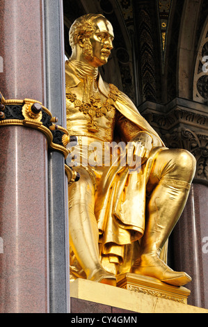 London, England, Vereinigtes Königreich. Albert Memorial in Kensington Gardens (George Gilbert Scott-1872, Statue hinzugefügt, 1875) Stockfoto