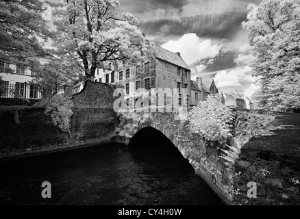 Kanal und Brücke, Brugge Stockfoto