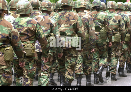 369th Nationalgarde Einheit marschieren in ihre Martin Luther King Jr. Memorial Parade am 18. Mai 2003 in New York Stockfoto