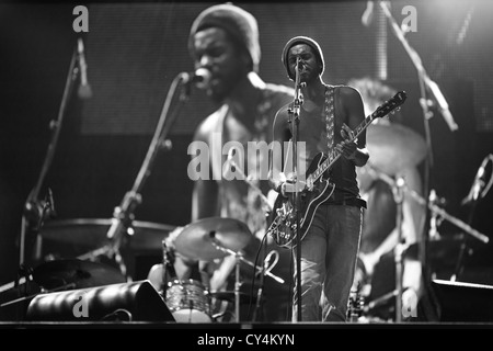 Gary Clark Jr., die live auf der Bühne auf dem Jazzfestival in San Sebastian Stockfoto