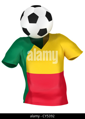 Fußball-Nationalmannschaft von Benin. Alle Teams-Sammlung. Isoliert Stockfoto