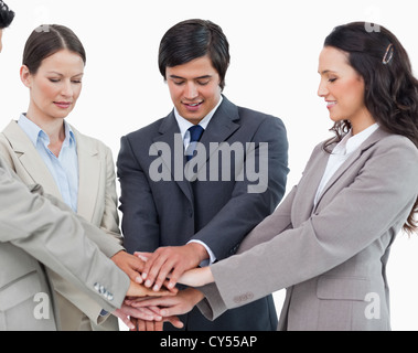 Junge beantworte Hände Zusammenstellung Stockfoto