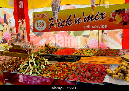 Haribo Süßigkeiten zum Verkauf auf Markt stall York North Yorkshire England UK United Kingdom GB Great Britain Stockfoto