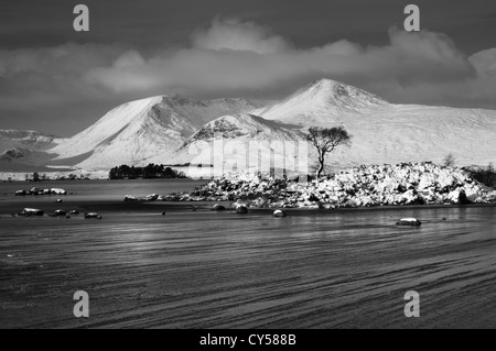 Schwarze Berge, Rannoch Moor, Schottland, Großbritannien. Stockfoto