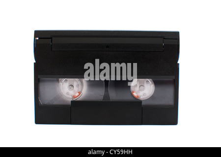 8mm Video Kassette isoliert auf weißem Hintergrund Stockfoto