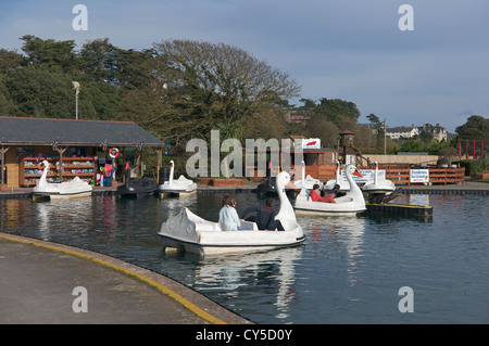 Schwan Tretboot in Exmouth, Devon, UK Stockfoto