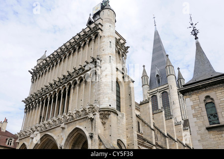 Wasserspeier an der Fassade der Kathedrale Notre-Dame in Dijon, Frankreich, Burgund, Côte-d ' or Stockfoto