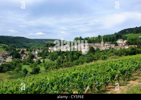 Pernand-Vergelesses Dorf und Weinberge ( Côte de Beaune), Cote d'Or, Bourgogne Franche Comte, Frankreich. Stockfoto