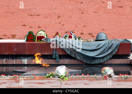 Die ewige Flamme und das Grab des unbekannten Soldaten, Moskau Stockfoto