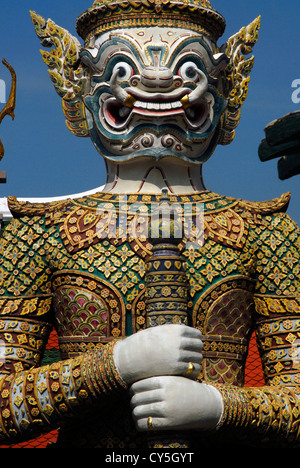 Zierpflanze, Wächter, detail, Wat Phra Kaeo Tempel, Buda, Grand Palace, Bangkok, Thailand, Asien Stockfoto