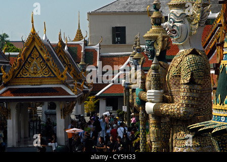 Menschen, Zier, Wächter, detail, Wat Phra Kaeo Tempel, Buda, Grand Palace, Bangkok, Thailand, Asien Stockfoto