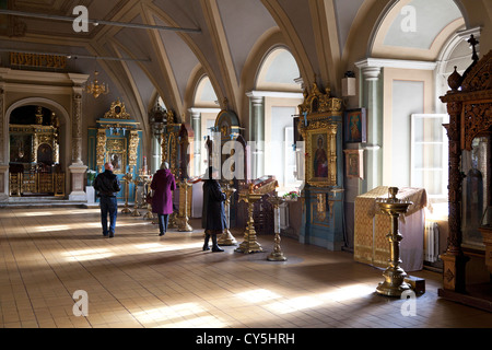 Im Inneren der Kirche Mariä Himmelfahrt in Nowodewitschi-Kloster, Moskau Stockfoto