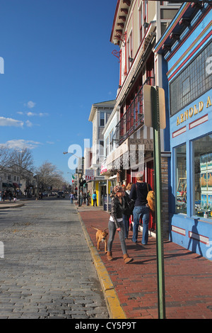 Thames Street, Newport, Rhode Island Stockfoto