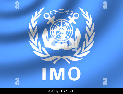 Imo - International Maritime Organisation Symbol logo Flagge Stockfoto