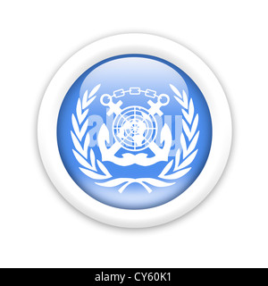 Imo - International Maritime Organisation Symbol logo Flagge Stockfoto