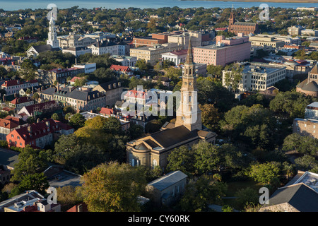 Luftaufnahme von St Philips Kirche Charleston, South Carolina. Stockfoto