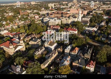 Luftbild der Altstadt von Charleston, South Carolina. Stockfoto