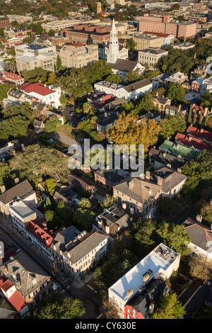 Luftbild der Altstadt von Charleston, South Carolina. Stockfoto