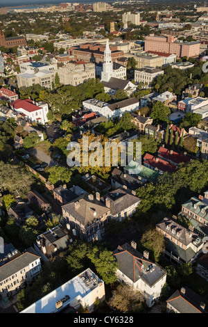 Luftbild der Altstadt von Charleston, South Carolina. Stockfoto