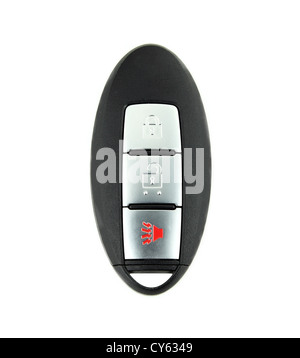 Autoschlüssel Fernbedienung auf weißem Hintergrund Stockfoto