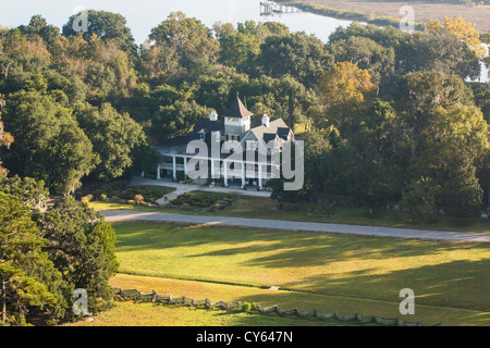 Luftaufnahme von Magnolia Plantation Charleston, South Carolina. Stockfoto