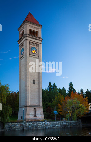 Die Spokane Uhrturm im Riverfront Park in Spokane, Washington Stockfoto