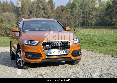 Audi Q3 - meine 2011 - deutsche Premium Kompakt-SUV (Segment H) - im park Stockfoto