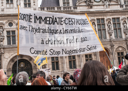 Französische Demonstration gegen Atomkraft. Stockfoto