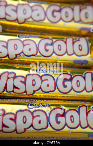 Die Cadbury Wispa Goldbarren. Stockfoto