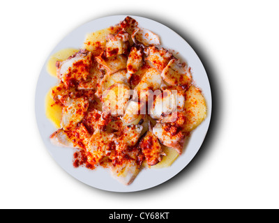 Pulpo a la Gallega Oktopus spanischen traditionellen Rezept Stockfoto