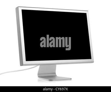 Computer-Monitor mit leeren Bildschirm. Isoliert auf weißem Hintergrund Stockfoto