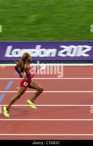 Sanya Richards-Ross im Wettbewerb in der Frauen-400m-Halbfinale bei den Olympischen Sommerspielen 2012 in London Stockfoto