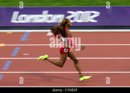 Sanya Richards-Ross im Wettbewerb in der Frauen-400m-Halbfinale bei den Olympischen Sommerspielen 2012 in London Stockfoto