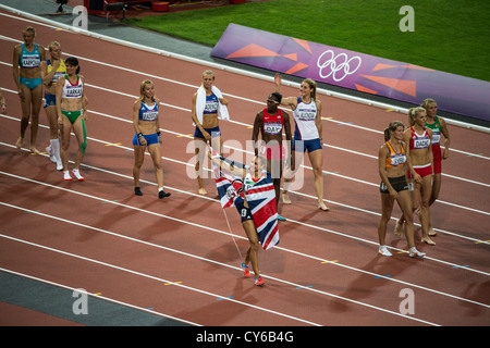 Jessica Ennis (GBR)-Goldmedaillen-Gewinner der Bronzemedaille bei den Olympischen Sommerspielen 2012 in London Stockfoto