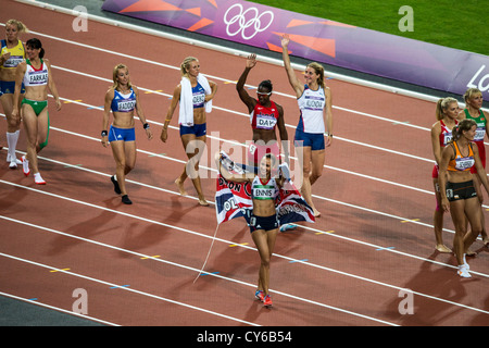 Jessica Ennis (GBR)-Goldmedaillen-Gewinner der Bronzemedaille bei den Olympischen Sommerspielen 2012 in London Stockfoto