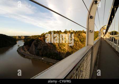 Bristol-Hängebrücke in der goldenen Sonne Stockfoto