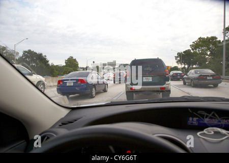 Pendeln Sie am frühen Morgen in Orlando Stadt Florida Usa fahren Stockfoto