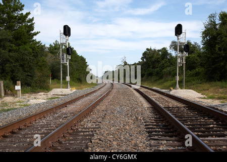 Dual Zuggleisen Eisenbahn Florida usa Stockfoto