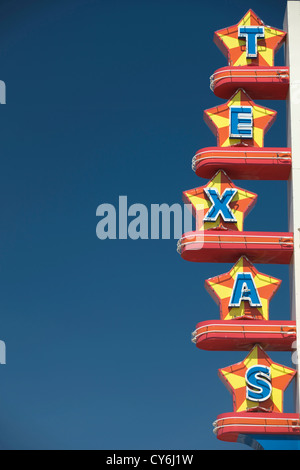 TEXAS ZEICHEN TEXAS THEATER (© OAK CLIFF STIFTUNG 2008) JEFFERSON BOULEVARD EICHE CLIFF DALLAS TEXAS USA Stockfoto