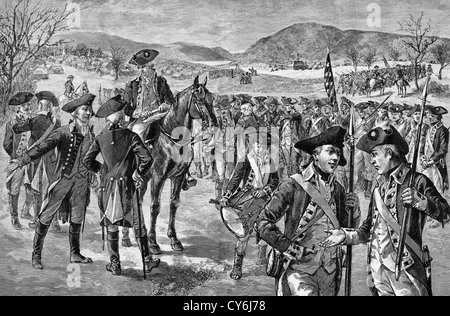 Auflösung der Kontinentalarmee an New Windsor, New York, 3. November 1783 Stockfoto