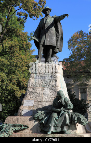 Szeged, Ungarn Széchenyi-Platz, Pál Vásárhelyi Statue, Stockfoto
